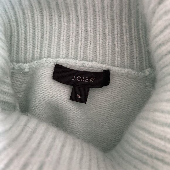J. Crew Womens Wool Cashmere Long Sleeve Turtleneck Sweater Size XL Mint Green - Picture 6 of 7